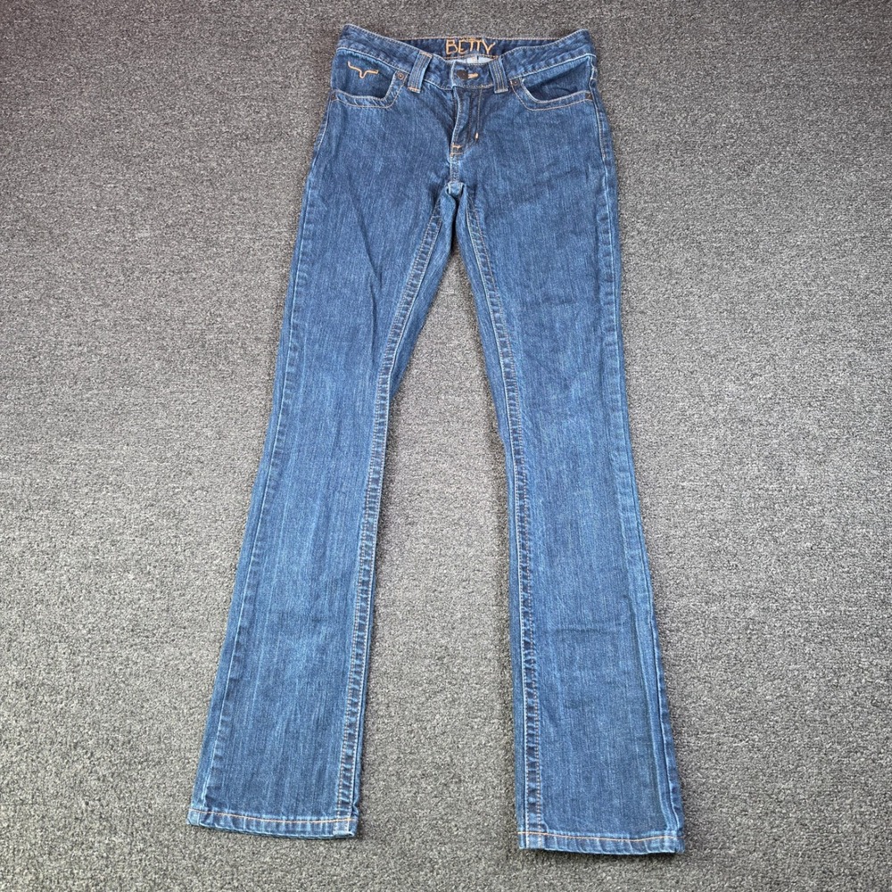 Kimes Ranch Betty Jeans Blue Womens 0/34 Bootcut Dark Wash Denim Western Rodeo